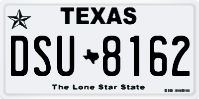TX license plate DSU8162