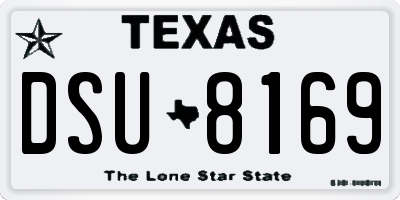 TX license plate DSU8169