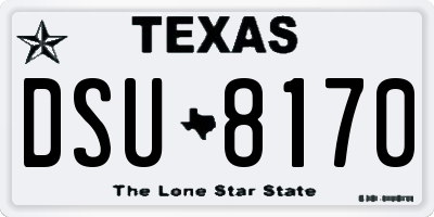 TX license plate DSU8170
