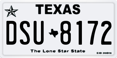 TX license plate DSU8172