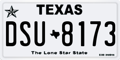 TX license plate DSU8173