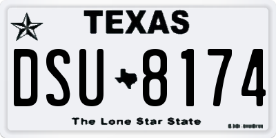 TX license plate DSU8174