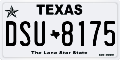TX license plate DSU8175
