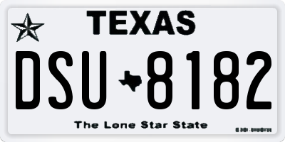TX license plate DSU8182