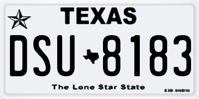 TX license plate DSU8183