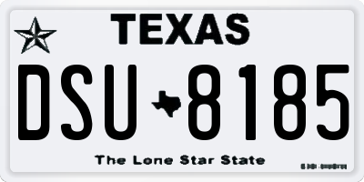 TX license plate DSU8185