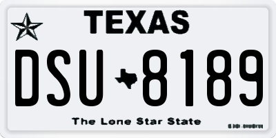 TX license plate DSU8189