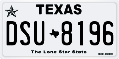 TX license plate DSU8196