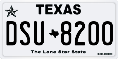 TX license plate DSU8200