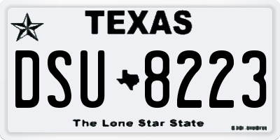 TX license plate DSU8223