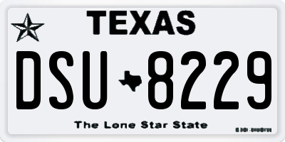TX license plate DSU8229