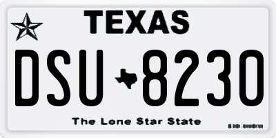 TX license plate DSU8230