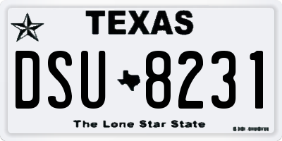 TX license plate DSU8231