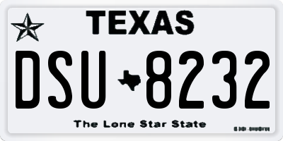 TX license plate DSU8232