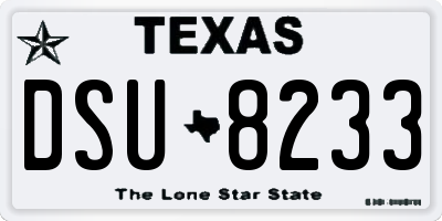 TX license plate DSU8233