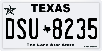 TX license plate DSU8235