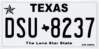 TX license plate DSU8237