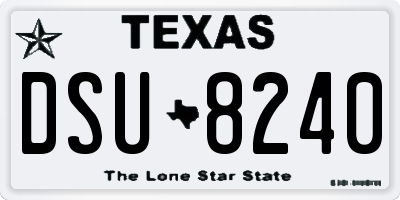 TX license plate DSU8240