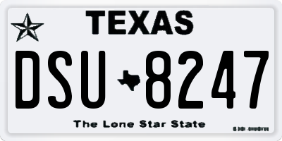 TX license plate DSU8247