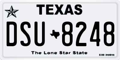 TX license plate DSU8248