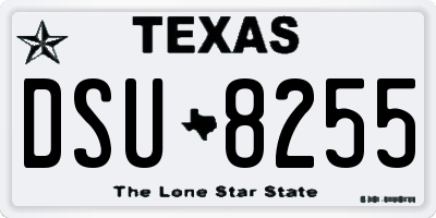 TX license plate DSU8255