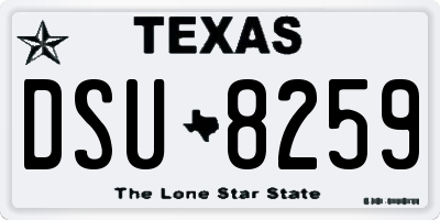 TX license plate DSU8259