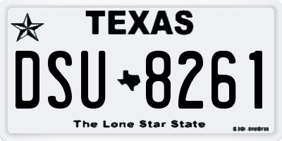 TX license plate DSU8261