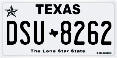 TX license plate DSU8262
