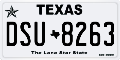 TX license plate DSU8263