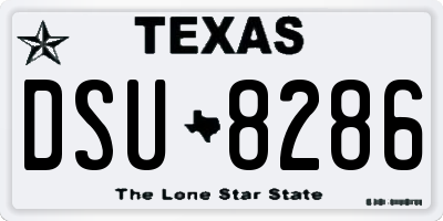TX license plate DSU8286