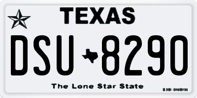 TX license plate DSU8290