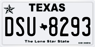 TX license plate DSU8293