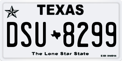 TX license plate DSU8299
