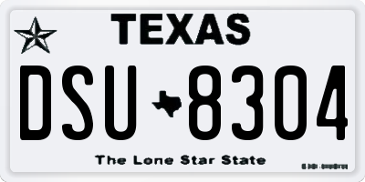 TX license plate DSU8304