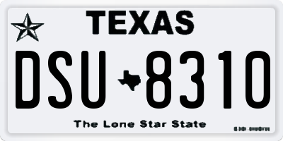 TX license plate DSU8310