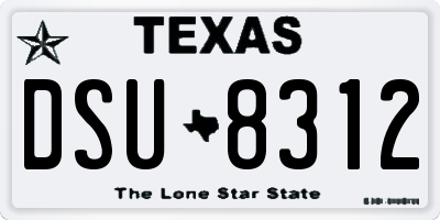 TX license plate DSU8312