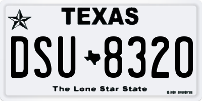 TX license plate DSU8320