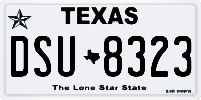 TX license plate DSU8323