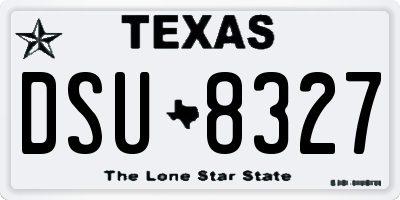 TX license plate DSU8327