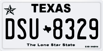TX license plate DSU8329