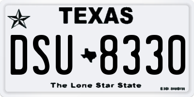TX license plate DSU8330