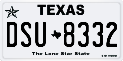 TX license plate DSU8332