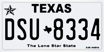 TX license plate DSU8334