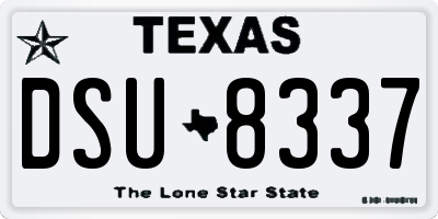 TX license plate DSU8337