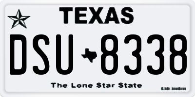 TX license plate DSU8338