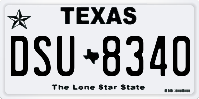 TX license plate DSU8340