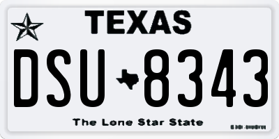 TX license plate DSU8343