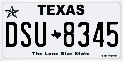 TX license plate DSU8345