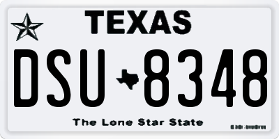 TX license plate DSU8348