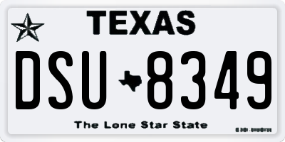 TX license plate DSU8349